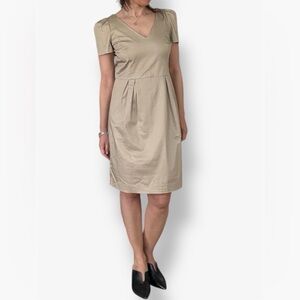 Moschino Cheap and Chic Khaki Pleated Dress